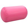 vidaXL Rolo de gin&aacute;stica/yoga insufl&aacute;vel com bomba 100x60 cm PVC rosa