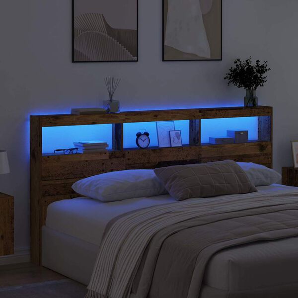 vidaXL Cabeceira Madeira Antiga 200 x 17 x 102 cm Madeira processada