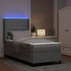 vidaXL Cama Box Spring LED Cinzento-claro 90 x 200 cm tecido
