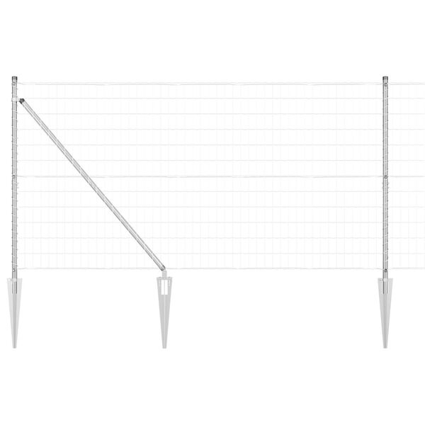 vidaXL Cerca com Poste Prateado 1,2 x 25 m A&ccedil;o