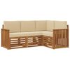 vidaXL Conjunto de Sof&aacute;s para Exterior 4 unid. Natural e Bege