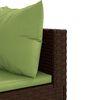 vidaXL 8 pcs conjunto lounge de jardim c/ almofad&otilde;es vime PE castanho