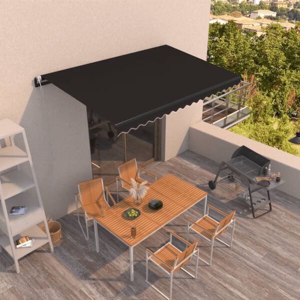 vidaXL Toldo retr&aacute;til autom&aacute;tico 450x350 cm antracite