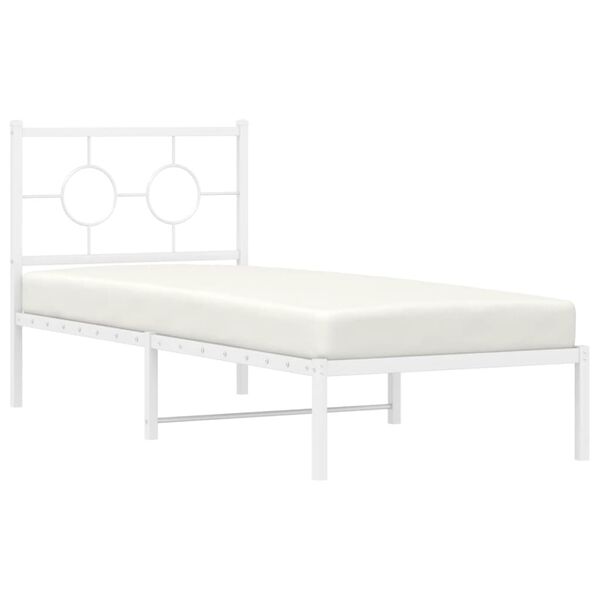 vidaXL Estrutura de cama com cabeceira 80x200 cm metal branco