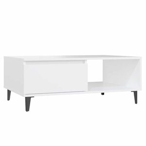 vidaXL Mesa de centro 90x60x35 cm contraplacado branco