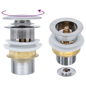 vidaXL V&aacute;lvula escoamento s/fun&ccedil;&atilde;o antitransbordo 6,4x6,4x9,1cm prata