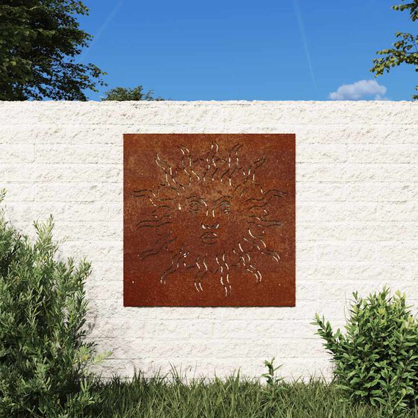 vidaXL Decora&ccedil;&atilde;o p/ muro de jardim 555x55 cm a&ccedil;o corten design sol