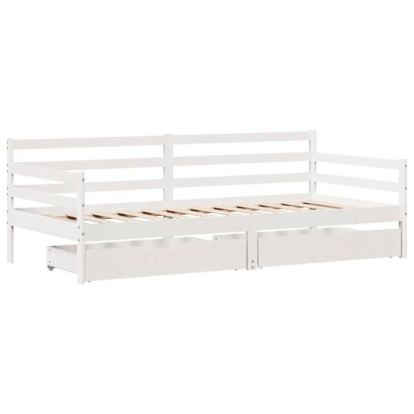 vidaXL Sof&aacute;-cama com gavetas 80x200 cm madeira de pinho maci&ccedil;a