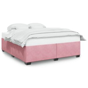 vidaXL Estrutura de cama 200x200 cm veludo rosa