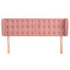 vidaXL Cabeceira de cama c/ abas veludo 147x23x78/88 cm rosa