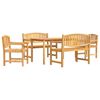 vidaXL 5 pcs conjunto de jantar p/ jardim madeira de teca maci&ccedil;a