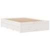 vidaXL Cama com estante sem colch&atilde;o 140x200 cm pinho maci&ccedil;o branco