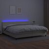 vidaXL Cama box spring c/ colch&atilde;o/LED 200x200cm couro artificial creme