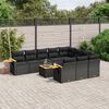 vidaXL 11 pcs conjunto sof&aacute;s de jardim c/ almofad&otilde;es vime PE preto