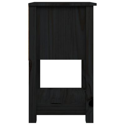 vidaXL Mesa de cabeceira 40x35x61,5 cm madeira de pinho maciça preto