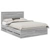 vidaXL Estrutura da Cama com gaveta Cinza Sonoma 140 x 200 cm