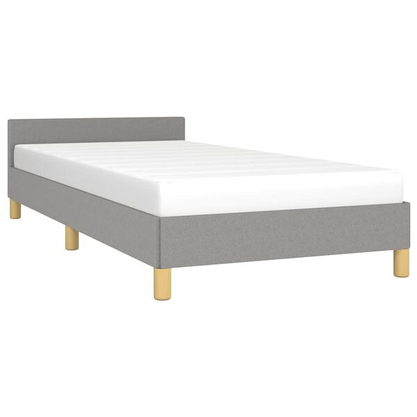 vidaXL Estrutura de cama sem colch&atilde;o 90x200 cm tecido cinzento-claro