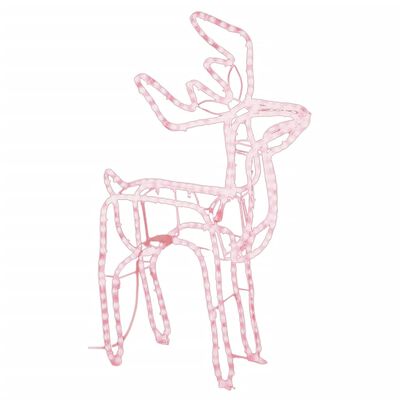 vidaXL Figura de rena de Natal 76x42x87 cm branco quente