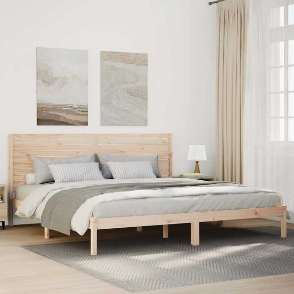 vidaXL Cama extra longa sem colch&atilde;o 180x210 cm madeira maci&ccedil;a