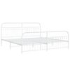 vidaXL Estrutura de cama com cabeceira e pés 193x203 cm metal branco