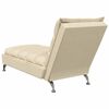 vidaXL Chaise lounge de massagem com almofad&otilde;es tecido creme