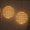 vidaXL Bola com 384 LEDs 2 pcs Branco quente 59,5 x 59,5 x 63 cm Metal
