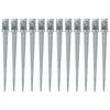 vidaXL Estacas de enterrar 12 pcs 8x8x91 cm a&ccedil;o galvanizado prateado