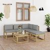 vidaXL 6 pcs conjunto lounge de jardim c/ almofad&otilde;es cinzentos