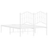 vidaXL Estrutura de cama com cabeceira 120x190 cm metal branco