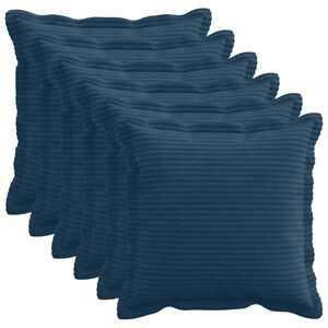 vidaXL Capa almofada 6 unid. HOUTEN Azul Marinho 30 x 30 cm cord&atilde;o