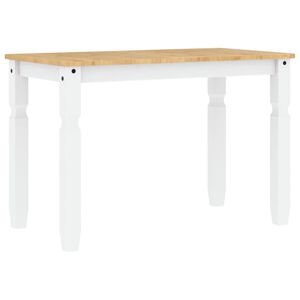vidaXL Mesa de jantar Corona 112x60x75 cm madeira pinho maci&ccedil;a branco