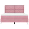 vidaXL Cama Box com colch&atilde;o com led Rosa 180 x 200 cm Veludo