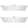 vidaXL Cabe&ccedil;a de chuveiro 2 pcs a&ccedil;o inoxid&aacute;vel 20x30 cm