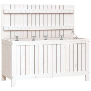 vidaXL Caixa de arruma&ccedil;&atilde;o jardim 115x49x60 cm pinho maci&ccedil;o branco