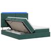 vidaXL Cama de Armazenamento LED com Colch&atilde;o Verde-Escuro 200 x 200 cm