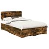 vidaXL Estrutura da Cama com gaveta Carvalho Defumado 135 x 190 cm