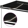 vidaXL Toldo retr&aacute;til manual com LED 450x350 cm antracite