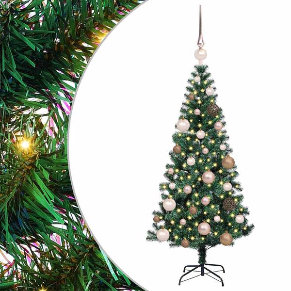 vidaXL &Aacute;rvore de Natal Artificial Pr&eacute;-iluminada Verde 120 cm