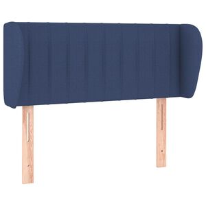vidaXL Cabeceira de cama c/ abas tecido 83x23x78/88 cm azul
