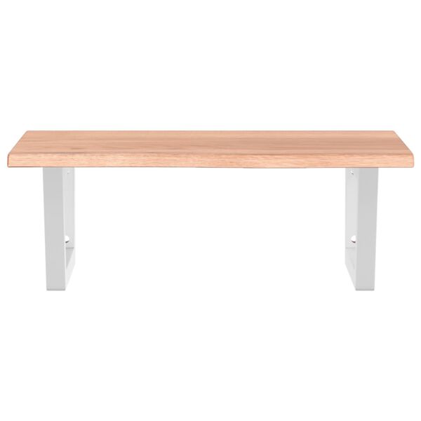 vidaXL Prateleira de parede p/ lavat&oacute;rio a&ccedil;o/madeira carvalho maci&ccedil;a