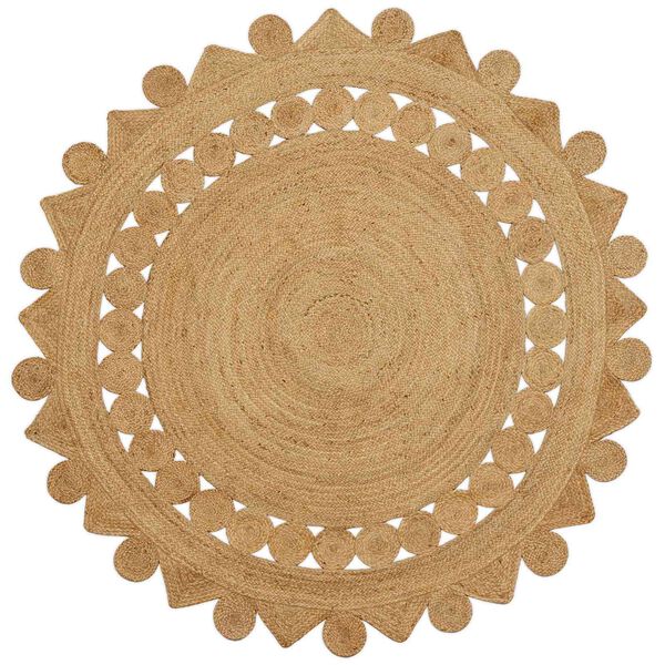 vidaXL Tapete Castanho &Oslash; 240 cm Juta