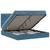 vidaXL Cama ottoman com colch&atilde;o Azul Escuro 140 x 200 cm Veludo