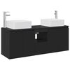 vidaXL Conjunto de Arm&aacute;rios para Banheiro 3 unid. Preto