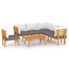 vidaXL 7 pcs conjunto lounge de jardim com almofad&otilde;es ac&aacute;cia maci&ccedil;a
