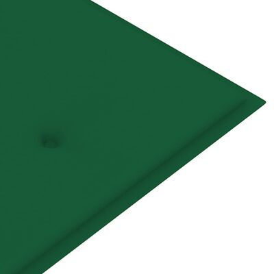 vidaXL Banco Batávia c/ almofadão verde 150 cm teca maciça