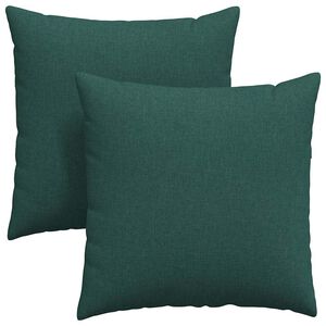 vidaXL Travesseiros de Sof&aacute; 2 pcs Verde Escuro 60 x 60 cm tecido
