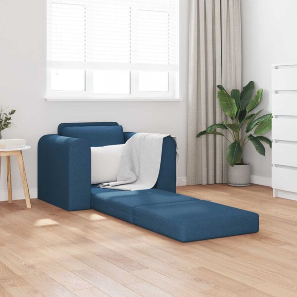 vidaXL Sof&aacute;-Cama Azul 98 x 71 x 83 cm tecido