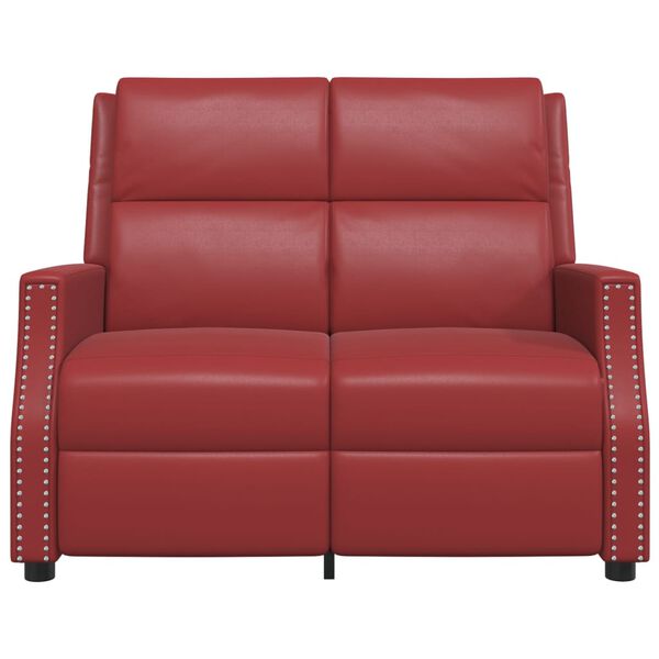 vidaXL Poltrona massagens 2 lug. reclin&aacute;vel couro art. vermelho tinto