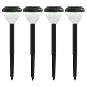 vidaXL Luzes solares p/ caminhos c/ espig&otilde;es 4 pcs branco quente e RGB