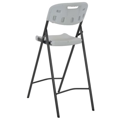 vidaXL Cadeiras de bar dobráveis 2 pcs PEAD e aço branco